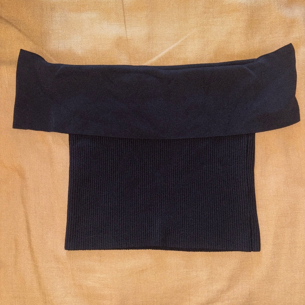 Knit Black Off-Shoulder Tank Top